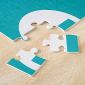 Puzzle Lettres décoratives sur Arrière - plan bleu (Côté)