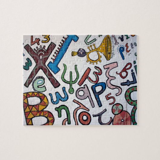 Puzzle Lettres et chiffres colorés (Horizontal)