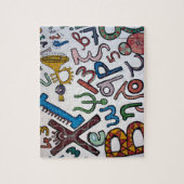 Puzzle Lettres et chiffres colorés (Vertical)