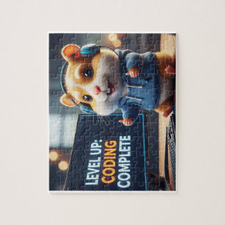 Puzzle Level Up Coding Complete – Cute Gamer Hamster Prog