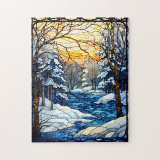 Puzzle Lever de soleil en verre tendu,