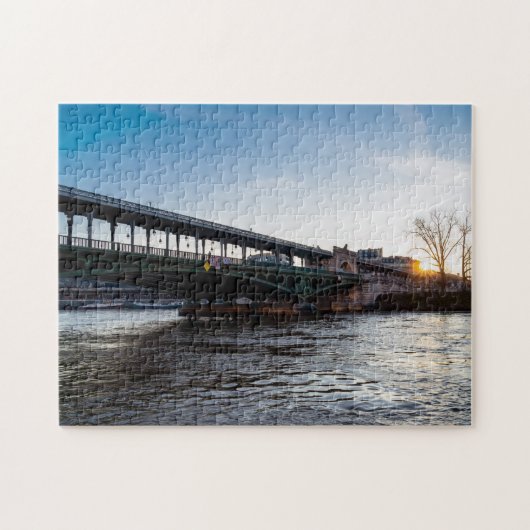 Puzzle Lever de soleil sur le pont Bir-Hakeim en hiver - (Horizontal)