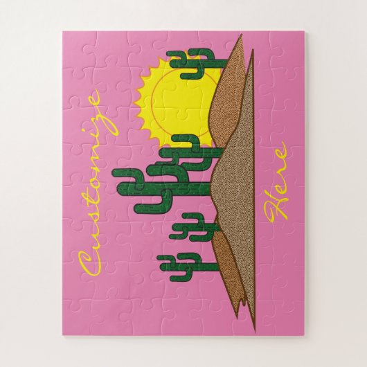 Puzzle Lever de soleil vert de désert de cactus de (Vertical)