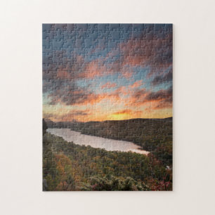 Puzzle Lever De Soleil Vive Au-Dessus Du Lac Des Nuages E