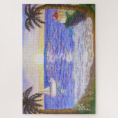 Puzzle Lever d'océan, paysage côtier, yacht & palmiers ar (Vertical)