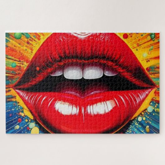 Puzzle Lèvres Bold Pop Art sur Toile (Horizontal)