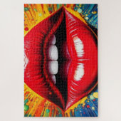 Puzzle Lèvres Bold Pop Art sur Toile (Vertical)