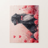Puzzle Lévrier Afghan avec des Roses - Saint-Valentin  (Vertical)