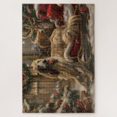 Puzzle Lévrier Afghan Noël Festif (Vertical)