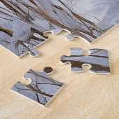 Puzzle Lévrier Écossais Noël neige laisse tomber (Côté)