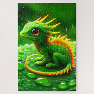 Puzzle Lézard vert