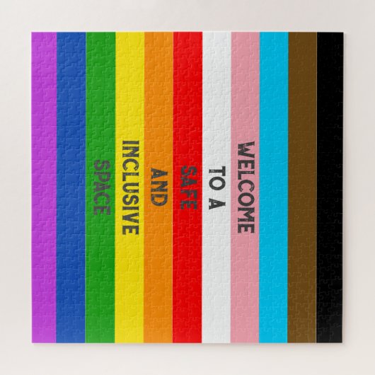 Puzzle LGBTQ personnalisable Progrès Fierté drapeau Arc-e (Horizontal)