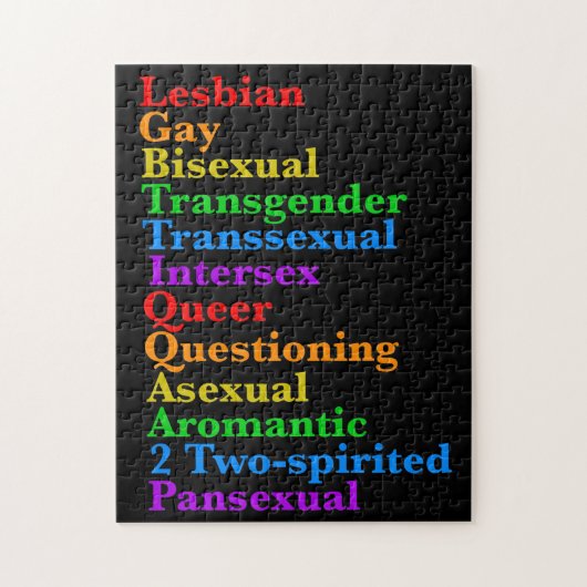 Puzzle LGBTTIQQAA2P Fierté Diversité arc-en-ciel Acronyme (Vertical)