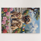 Puzzle Lhasa Apso Art de jardin himalayen (Horizontal)