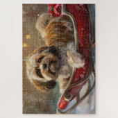 Puzzle Lhasa Apso Chien Fête de Noël Festive (Vertical)