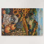 Puzzle Lhasa Apso Chien Moisson d'automne Thanksgiving (Horizontal)