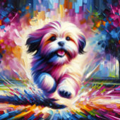 Puzzle Lhasa Apso Dog Portrait Acrylique Art Print Chien
