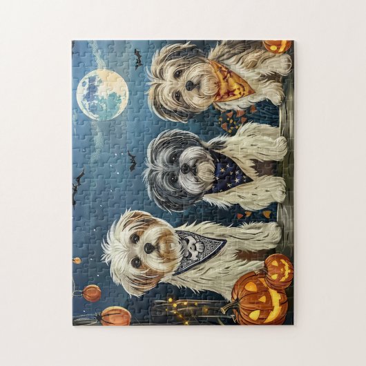 Puzzle Lhasa Apso Halloween Éffrayant (Vertical)