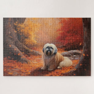 Puzzle Lhassa Apso à l'automne Leaves automne Inspire