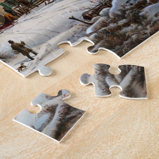 Puzzle L'hiver à la campagne, Un matin froid (Côté)