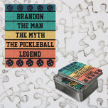Puzzle L'homme Le mythe Le Pickleball Légende Texte perso<br><div class="desc">Présentation du "L'homme le mythe Le Pickleball Legend Custom Text Jigsaw Puzzle" - un cadeau idéal pour tous les passionnés de pickleball lors de diverses occasions spéciales. Ce design typographique présente la citation pleine d'esprit "The Man The Myth The Pickleball Legend", adaptée à chaque légende du pickleball ! Le design...</div>