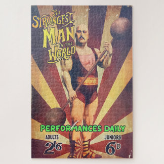 Puzzle L'homme le plus fort du monde, affiche vintage.