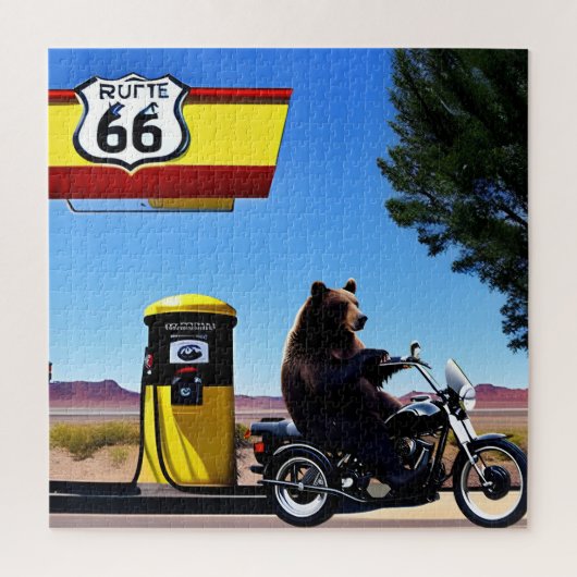 Puzzle L'IA est un ours noir sur une moto ! (Vertical)