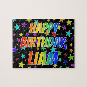 Puzzle "LIAM" Prénom, amusant "HEUREUX ANNIVERSAIRE"