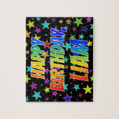 Puzzle "LIAM" Prénom, Amusant "HEUREUX ANNIVERSAIRE" (Vertical)