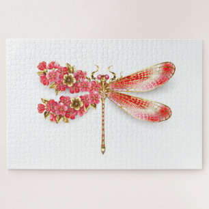 Puzzle libellule de fleurs avec sakura de bijoux