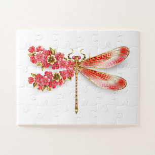 Puzzle libellule de fleurs avec sakura de bijoux