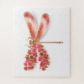 Puzzle libellule de fleurs avec sakura de bijoux (Vertical)