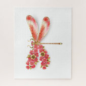 Puzzle libellule de fleurs avec sakura de bijoux (Vertical)