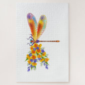 Puzzle libellule de fleurs jaunes (Vertical)