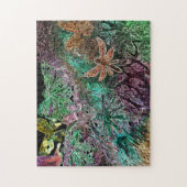 Puzzle libellule et néon de papillons floral (Vertical)