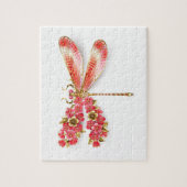 Puzzle Libellule fleur avec sakura bijou (Vertical)