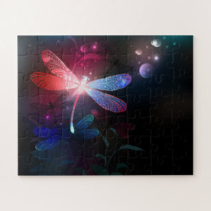 Puzzle libellule rouge brillante