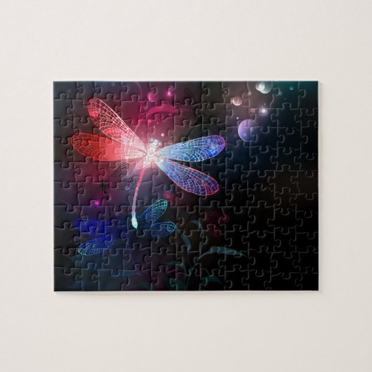 Puzzle libellule rouge brillante (Horizontal)