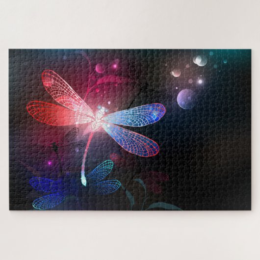 Puzzle libellule rouge brillante (Horizontal)