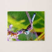 Puzzle libellule turquoise et violette (Horizontal)