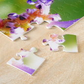 Puzzle libellule turquoise et violette (Côté)