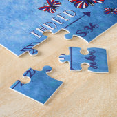 Puzzle Liberté patriotique rouge blanc et bleu chrétien (Côté)