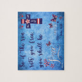 Puzzle Liberté patriotique rouge blanc et bleu chrétien (Vertical)