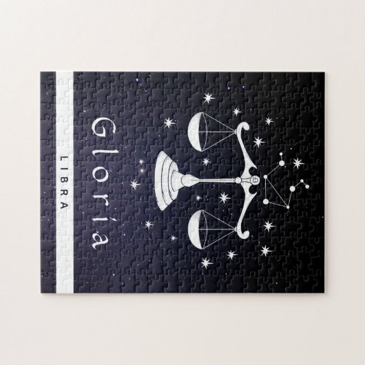 Puzzle Libra Scales Signal Zodiaque Céleste Cosmique Nom (Horizontal)