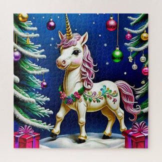 Puzzle licorne à noël