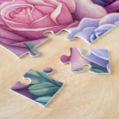 Puzzle Licorne ailée avec des fleurs (Côté)