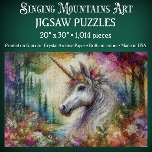 Puzzle Licorne aquarelle enchantée colorée