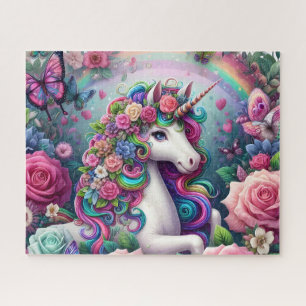 Puzzle Licorne Arc-en-ciel Floral