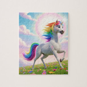 Puzzle Licorne arc-en-ciel magique