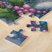 Puzzle licorne blanche de Noël avec corne d'or (Côté)